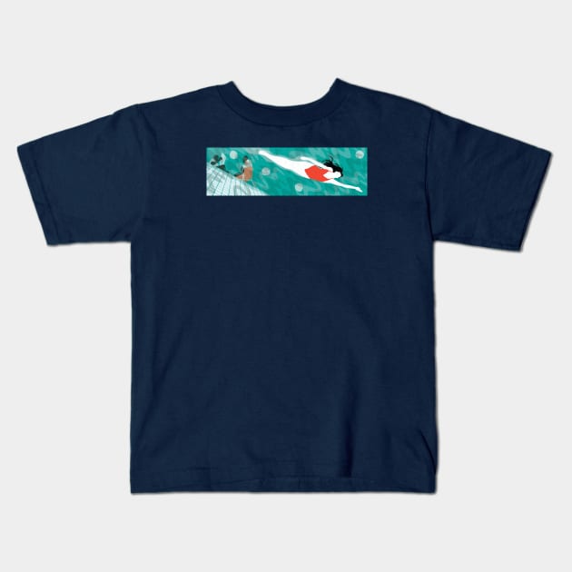 Cedar_swimmer Kids T-Shirt by Neil Webb | Illustrator